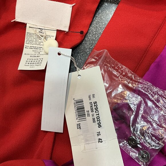 Maison Martin Margiela Red & Fuchsia Crepe Avant-Grade Dress Made in Italy - Picture 5 of 5